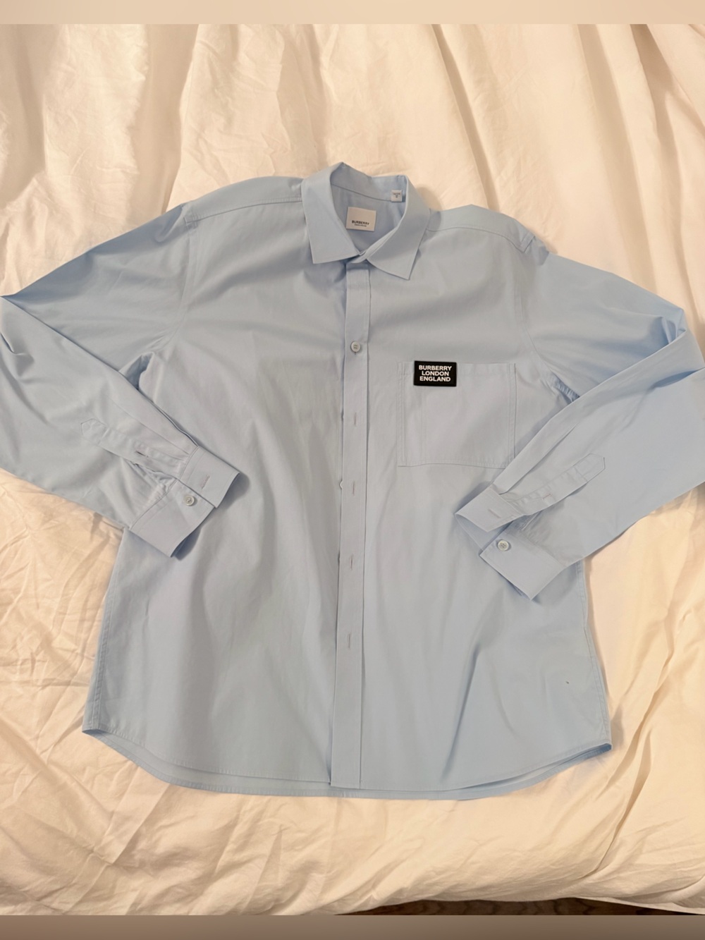 Burberry Men’s Pale Blue Logo Shirt